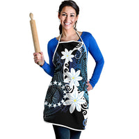 Cook Islands Maori Language Week Apron Tiare Maori Kuki Airani Blue Pattern