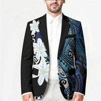 Cook Islands Maori Language Week Blazer Tiare Maori Kuki Airani Blue Pattern
