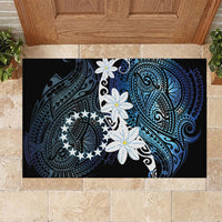 Cook Islands Maori Language Week Rubber Doormat Tiare Maori Kuki Airani Blue Pattern