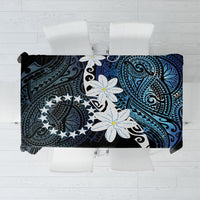 Cook Islands Maori Language Week Tablecloth Tiare Maori Kuki Airani Blue Pattern