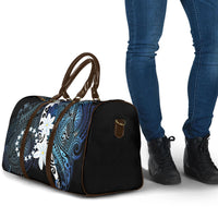 Cook Islands Maori Language Week Travel Bag Tiare Maori Kuki Airani Blue Pattern