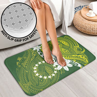 Cook Islands Maori Language Week Bathroom Set Tiare Maori Kuki Airani Green Pattern