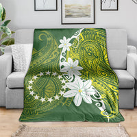 Cook Islands Maori Language Week Blanket Tiare Maori Kuki Airani Green Pattern