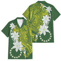 Cook Islands Maori Language Week Family Matching Summer Maxi Dress and Hawaiian Shirt Tiare Maori Kuki Airani Green Pattern
