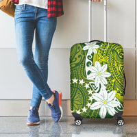 Cook Islands Maori Language Week Luggage Cover Tiare Maori Kuki Airani Green Pattern