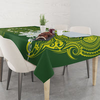 Cook Islands Maori Language Week Tablecloth Tiare Maori Kuki Airani Green Pattern