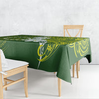 Cook Islands Maori Language Week Tablecloth Tiare Maori Kuki Airani Green Pattern