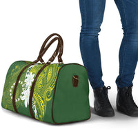 Cook Islands Maori Language Week Travel Bag Tiare Maori Kuki Airani Green Pattern