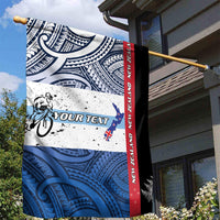 Personalised Cycling New Zealand Garden Flag Aotearoa Map Fern Maori Pattern
