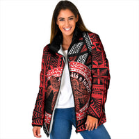 Personalised Tonga Language Week Padded Jacket Heilala Turtle Malo E Lelei