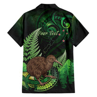 Kiwi New Zealand Personalised Family Matching Short Sleeve Bodycon Dress and Hawaiian Shirt Aotearoa Map Silver Fern Koru Pattern LT22 - Polynesian Pride
