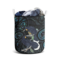 New Zealand Huia Bird Laundry Basket Paua Shell Maori Pattern LT22 - Polynesian Pride