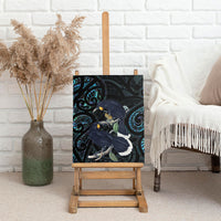 New Zealand Huia Bird Canvas Wall Art Paua Shell Maori Pattern LT22 - Polynesian Pride