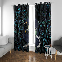New Zealand Huia Bird Window Curtain Paua Shell Maori Pattern