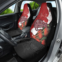 Kiwi New Zealand Personalised Car Seat Cover NZ Map Pohutukawa Fern Maori Pattern LT22 - Polynesian Pride