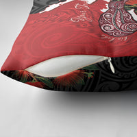 Kiwi New Zealand Personalised Pillow Cover NZ Map Pohutukawa Fern Maori Pattern