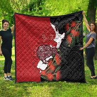 Kiwi New Zealand Personalised Quilt NZ Map Pohutukawa Fern Maori Pattern