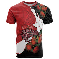 Kiwi New Zealand Personalised T Shirt NZ Map Pohutukawa Fern Maori Pattern