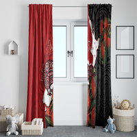 Kiwi New Zealand Personalised Window Curtain NZ Map Pohutukawa Fern Maori Pattern