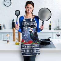 New Zealand Tui Bird Christmas Apron Pohutukawa Xmas Tree Meri Kirihimete LT22 - Polynesian Pride