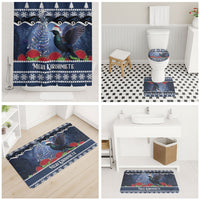 New Zealand Tui Bird Christmas Bathroom Set Pohutukawa Xmas Tree Meri Kirihimete LT22 - Polynesian Pride