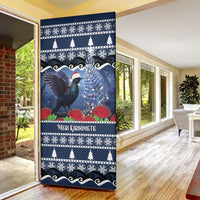 New Zealand Tui Bird Christmas Door Cover Pohutukawa Xmas Tree Meri Kirihimete LT22 - Polynesian Pride