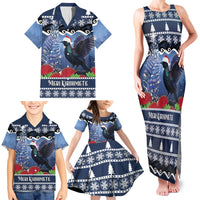 New Zealand Tui Bird Christmas Family Matching Tank Maxi Dress and Hawaiian Shirt Pohutukawa Xmas Tree Meri Kirihimete LT22 - Polynesian Pride