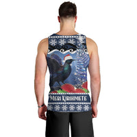 New Zealand Tui Bird Christmas Men Tank Top Pohutukawa Xmas Tree Meri Kirihimete LT22 - Polynesian Pride
