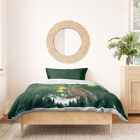 Kea Bird Kowhai New Zealand Bedding Set Mountain Landscape Maori Art