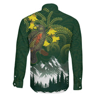 Kea Bird Kowhai New Zealand Family Matching Off Shoulder Maxi Dress and Hawaiian Shirt Mountain Landscape Maori Art LT22 - Polynesian Pride