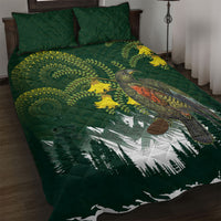 Kea Bird Kowhai New Zealand Quilt Bed Set Mountain Landscape Maori Art LT22 Green - Polynesian Pride