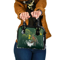 Kea Bird Kowhai New Zealand Shoulder Handbag Mountain Landscape Maori Art LT22 One Size Green - Polynesian Pride
