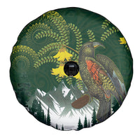 Kea Bird Kowhai New Zealand Spare Tire Cover Mountain Landscape Maori Art LT22 - Polynesian Pride