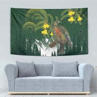 Kea Bird Kowhai New Zealand Tapestry Mountain Landscape Maori Art