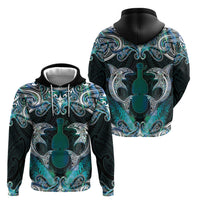 New Zealand Kotiate Weapon Hoodie Aotearoa Mango Paua Shell Maori Pattern LT22 - Polynesian Pride