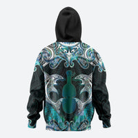 New Zealand Kotiate Weapon Hoodie Aotearoa Mango Paua Shell Maori Pattern LT22 - Polynesian Pride