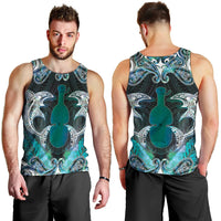 New Zealand Kotiate Weapon Men Tank Top Aotearoa Mango Paua Shell Maori Pattern LT22 - Polynesian Pride