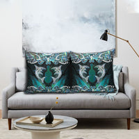 New Zealand Kotiate Weapon Pillow Cover Aotearoa Mango Paua Shell Maori Pattern LT22 - Polynesian Pride