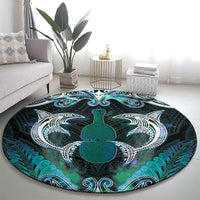 New Zealand Kotiate Weapon Round Carpet Aotearoa Mango Paua Shell Maori Pattern LT22 - Polynesian Pride
