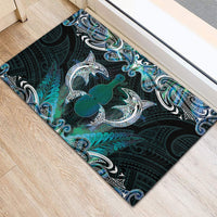 New Zealand Kotiate Weapon Rubber Doormat Aotearoa Mango Paua Shell Maori Pattern LT22 - Polynesian Pride