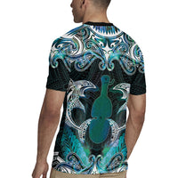 New Zealand Kotiate Weapon Rugby Jersey Aotearoa Mango Paua Shell Maori Pattern LT22 - Polynesian Pride