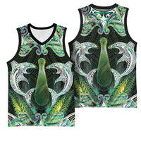 New Zealand Mere Pounamu Weapon Basketball Jersey Aotearoa Mango Paua Shell Maori Pattern LT22 - Polynesian Pride
