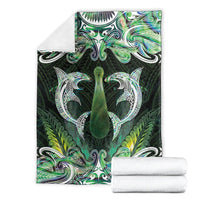 New Zealand Mere Pounamu Weapon Blanket Aotearoa Mango Paua Shell Maori Pattern LT22 - Polynesian Pride