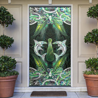 New Zealand Mere Pounamu Weapon Door Cover Aotearoa Mango Paua Shell Maori Pattern LT22 Green - Polynesian Pride