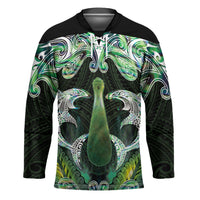 New Zealand Mere Pounamu Weapon Hockey Jersey Aotearoa Mango Paua Shell Maori Pattern LT22 Unisex Green - Polynesian Pride