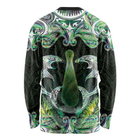 New Zealand Mere Pounamu Weapon Long Sleeve Shirt Aotearoa Mango Paua Shell Maori Pattern LT22 - Polynesian Pride