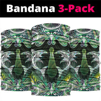 New Zealand Mere Pounamu Weapon Neck Gaiter Aotearoa Mango Paua Shell Maori Pattern LT22 package One Size: 25*50cm Green - Polynesian Pride