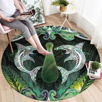 New Zealand Mere Pounamu Weapon Round Carpet Aotearoa Mango Paua Shell Maori Pattern LT22 - Polynesian Pride