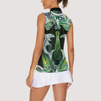 New Zealand Mere Pounamu Weapon Women Sleeveless Polo Shirt Aotearoa Mango Paua Shell Maori Pattern LT22 - Polynesian Pride