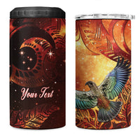 New Zealand Kea Bird Matariki Personalised 4 in 1 Can Cooler Tumbler Silver Fern Maori Pattern LT22 One Size: 16 oz Orange - Polynesian Pride